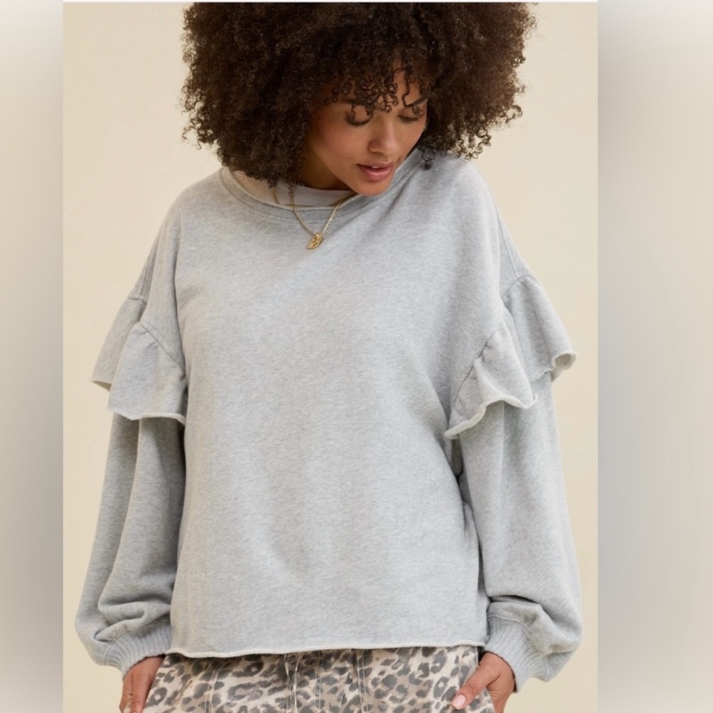 Aerie Ruffle Sleeve Sweatshirt Size Small